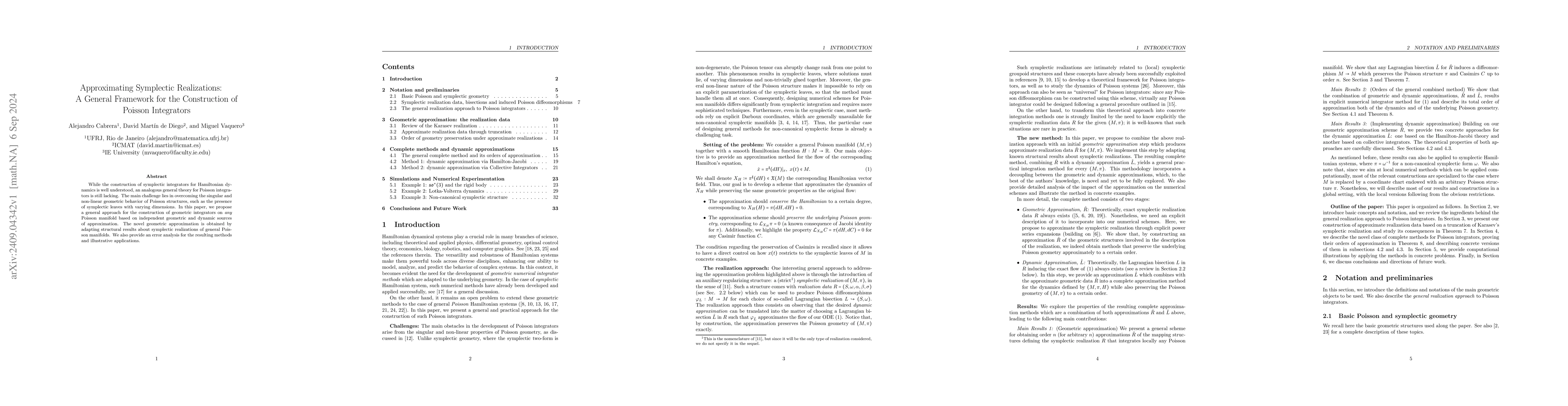 Thumbnail for Approximating Symplectic Realizations: A General Framework for the
  Construction of Poisson Integrators