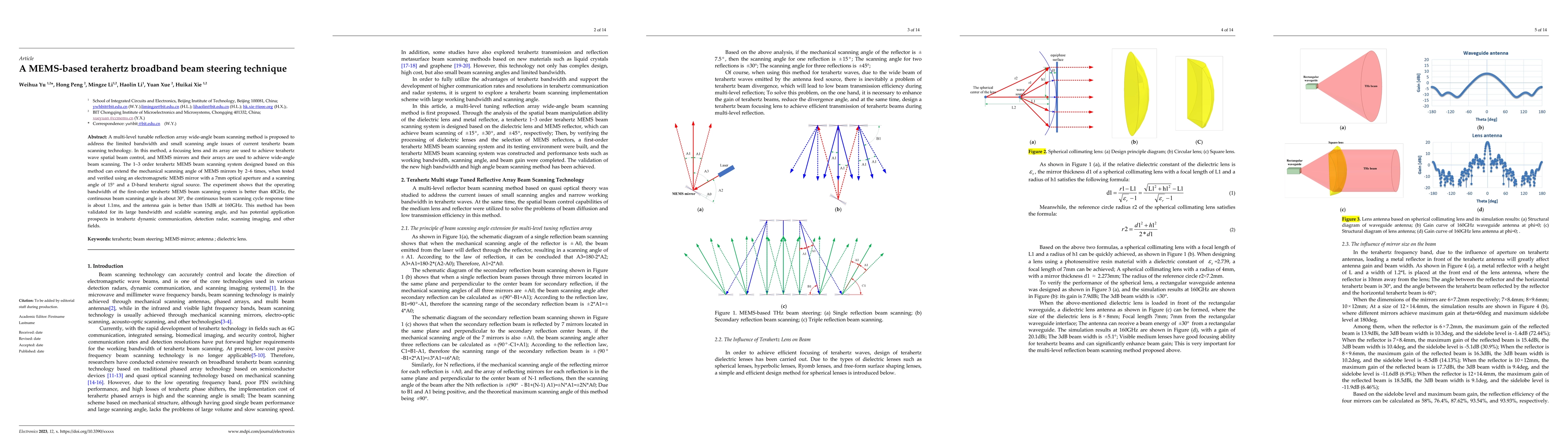 Thumbnail for A MEMS-based terahertz broadband beam steering technique