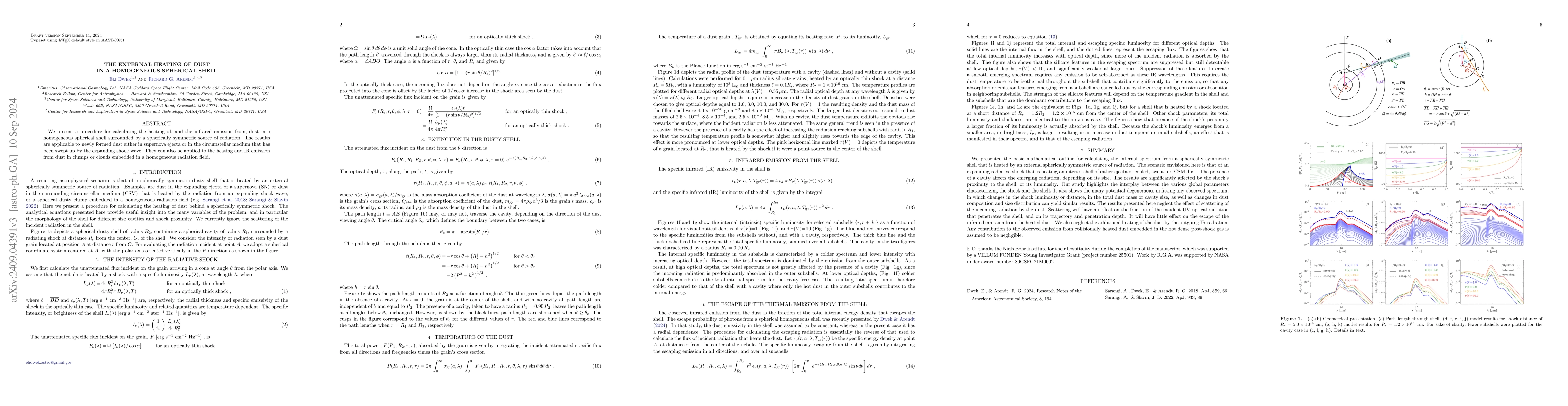 Thumbnail for The External Heating of Dust in a Homogeneous Spherical Shell