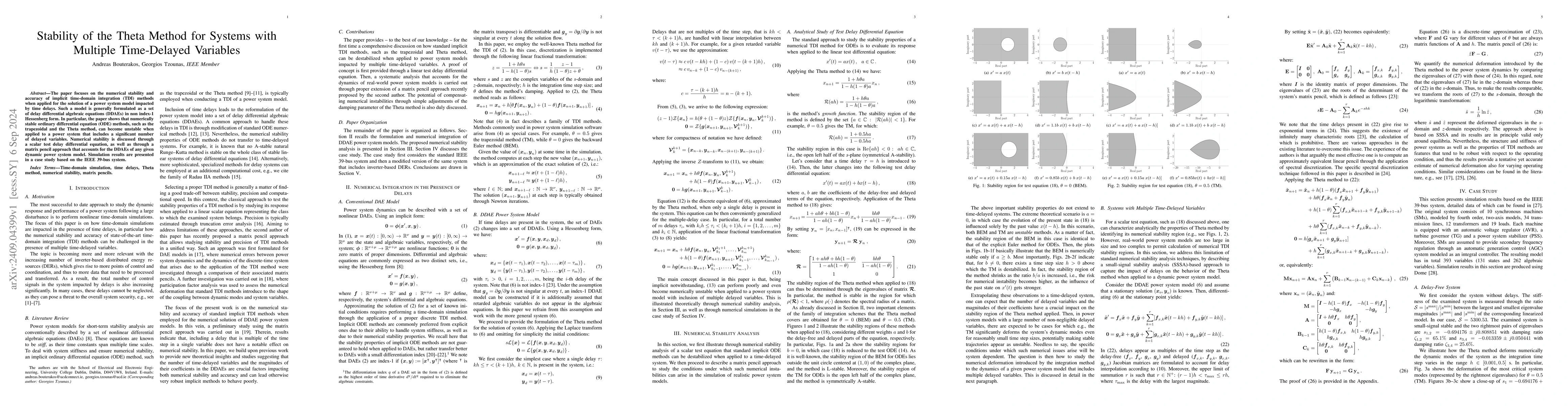 Thumbnail for Stability of the Theta Method for Systems with Multiple Time-Delayed
  Variables