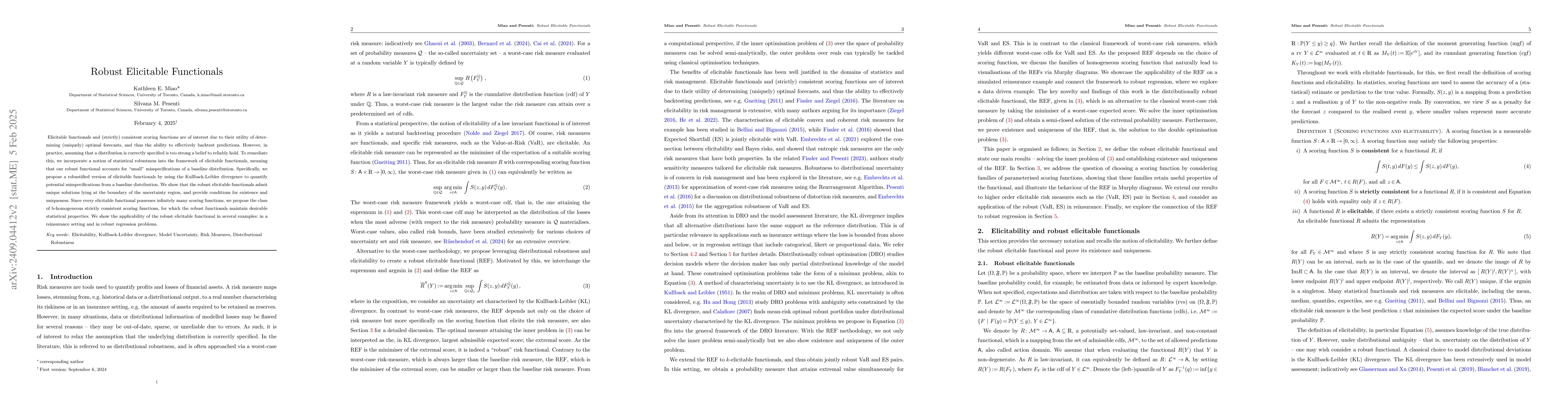 Thumbnail for Robust Elicitable Functionals