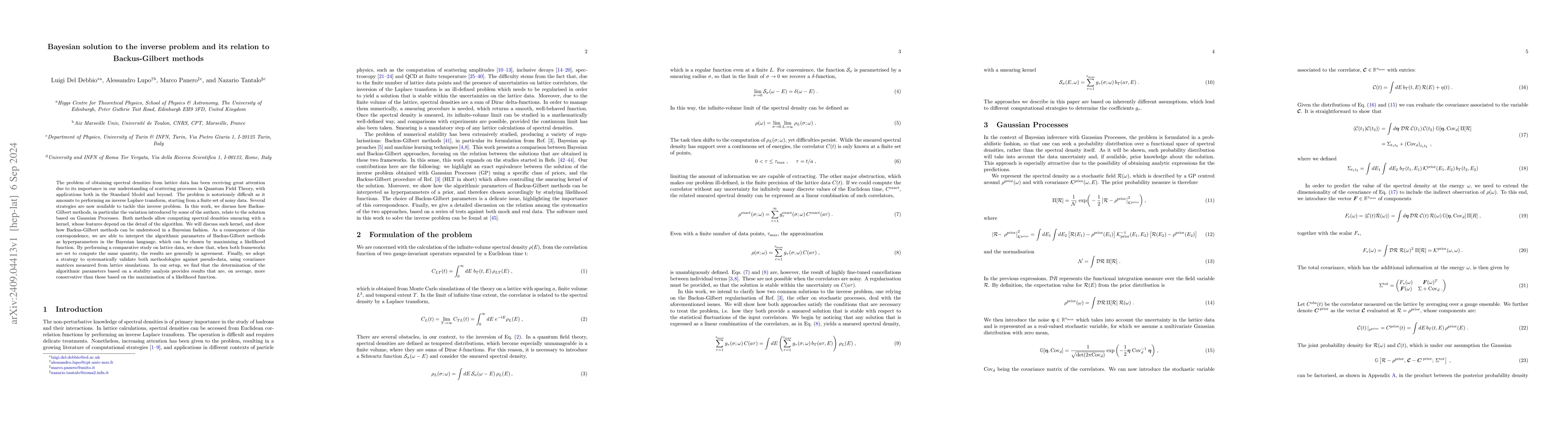 Thumbnail for Bayesian solution to the inverse problem and its relation to
  Backus-Gilbert methods