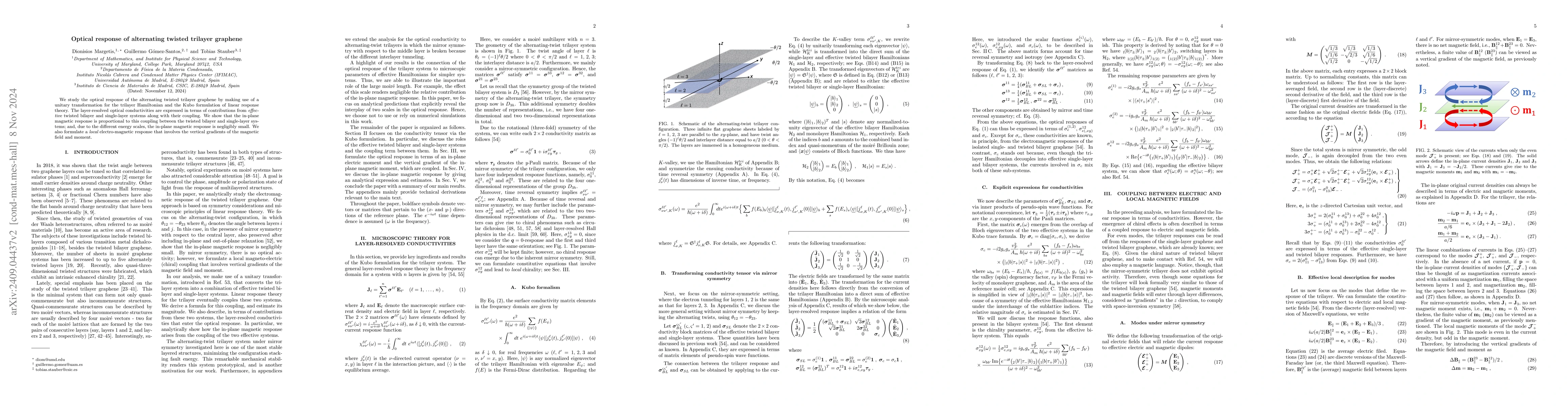 Thumbnail for Optical response of alternating twisted trilayer graphene