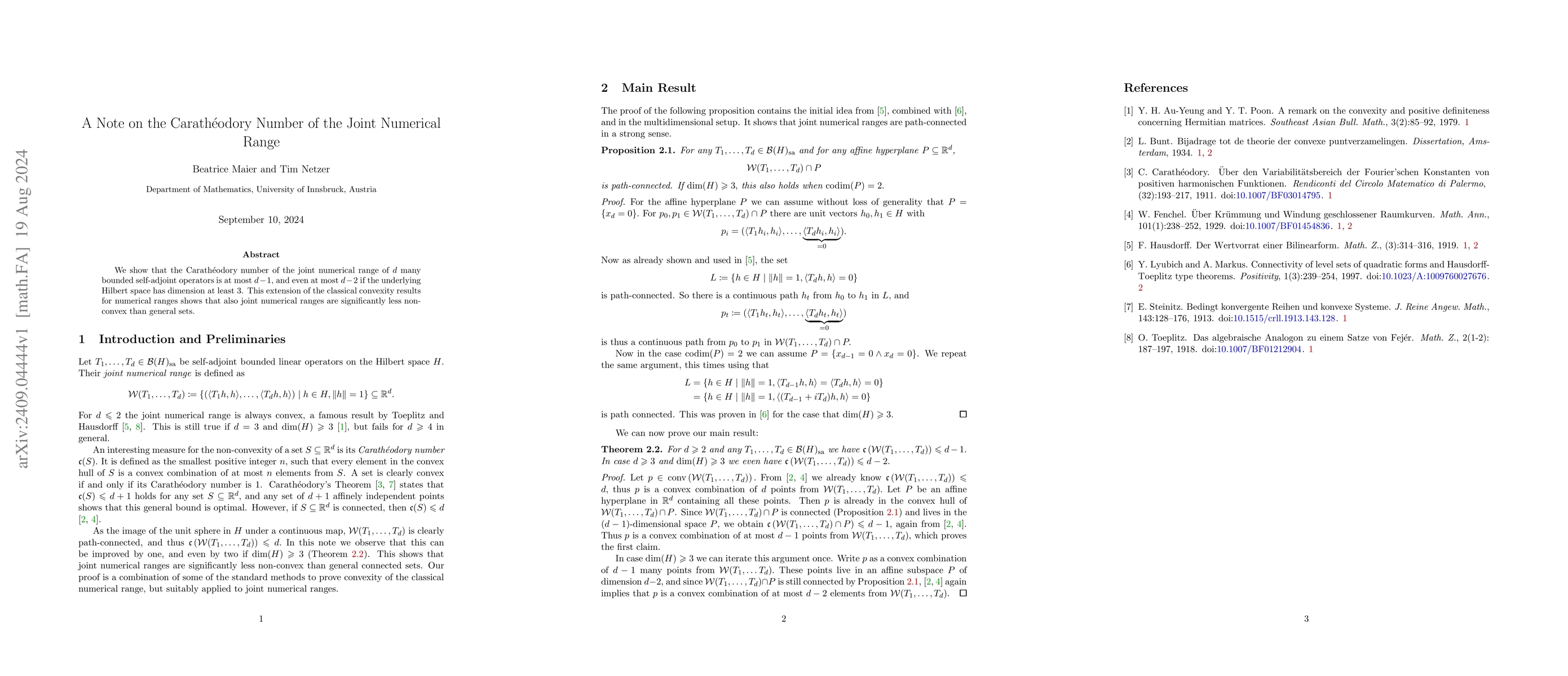 Thumbnail for A Note on the Carathéodory Number of the Joint Numerical Range