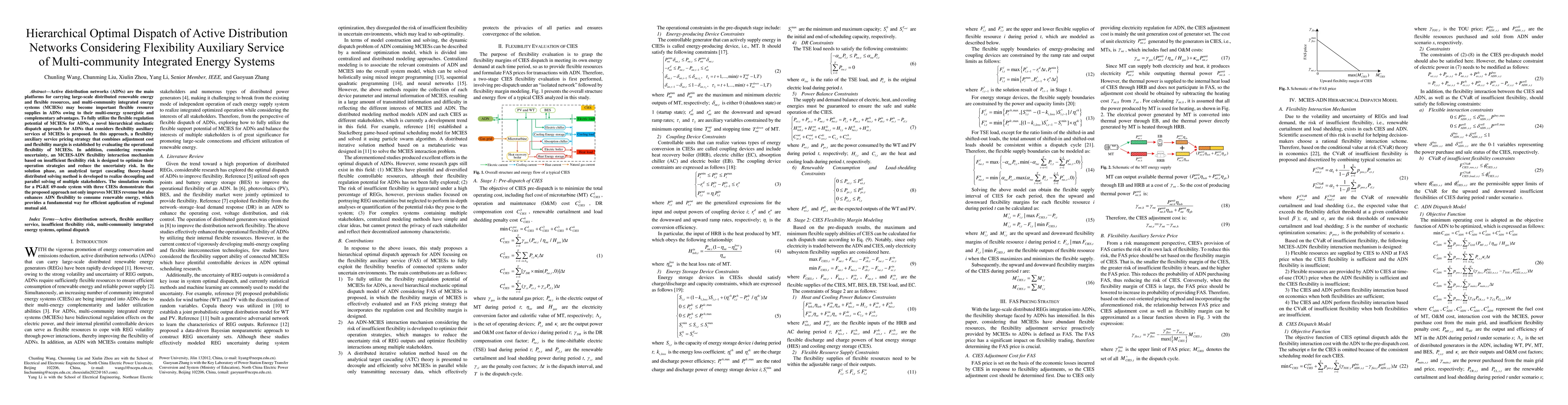Thumbnail for Hierarchical Optimal Dispatch of Active Distribution Networks
  Considering Flexibility Auxiliary Service of Multi-community Integrated
  Energy Systems
