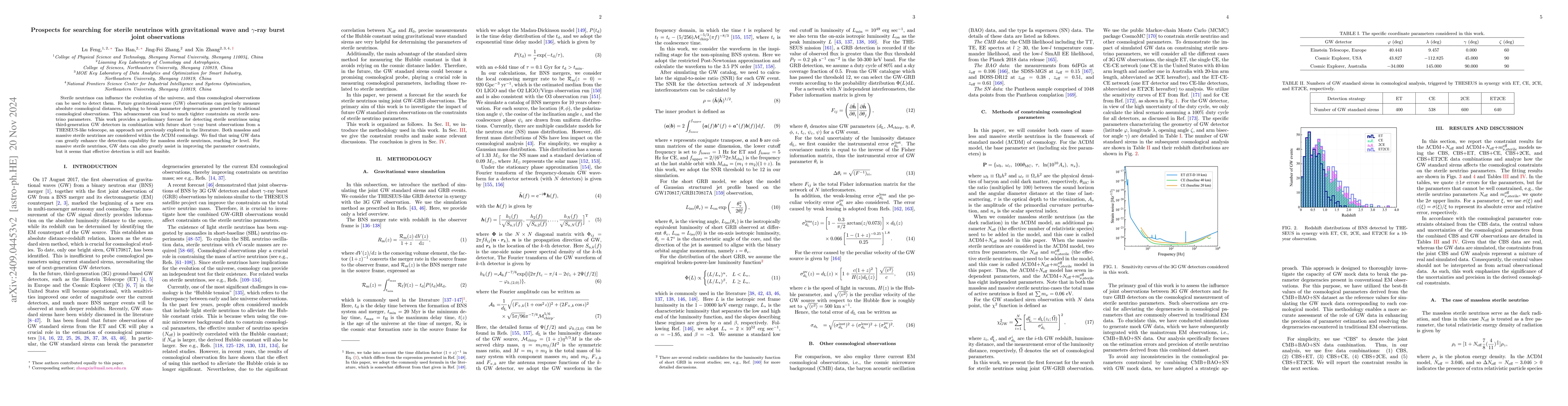 Thumbnail for Prospects for searching for sterile neutrinos with gravitational wave
  and $γ$-ray burst joint observations