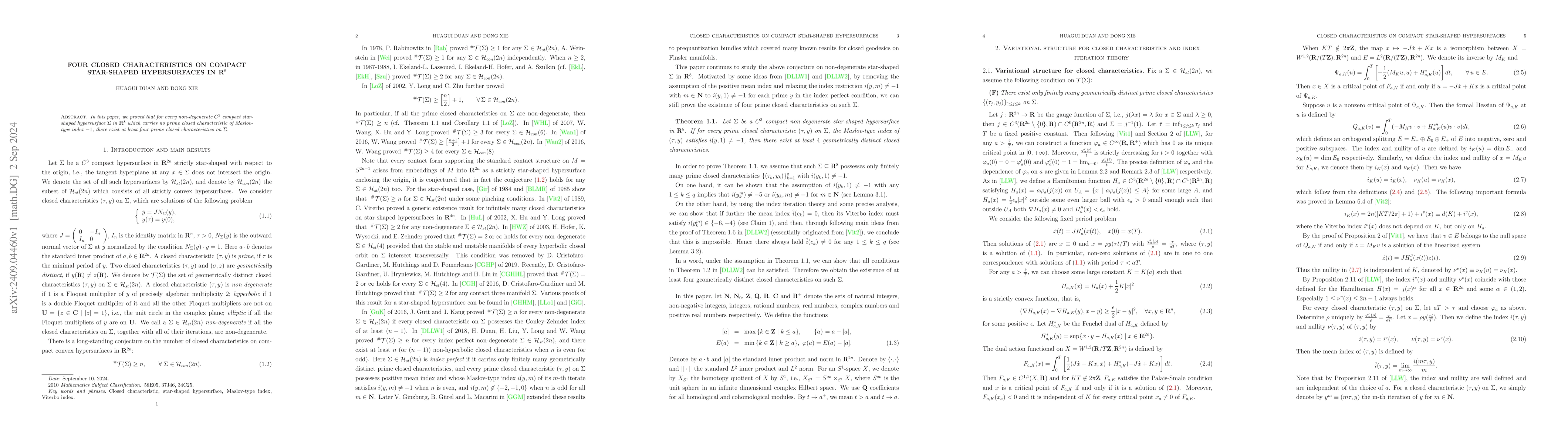 Thumbnail for Four closed characteristics on compact star-shaped hypersurfaces in
  $\mathbb{R}^{8}$