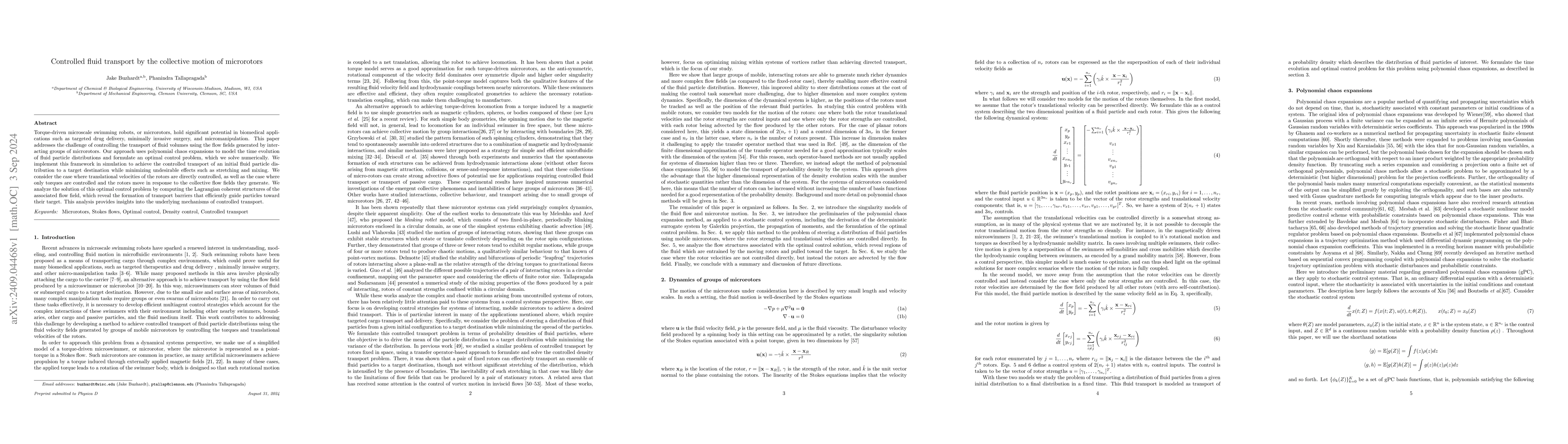 Thumbnail for Controlled fluid transport by the collective motion of microrotors
