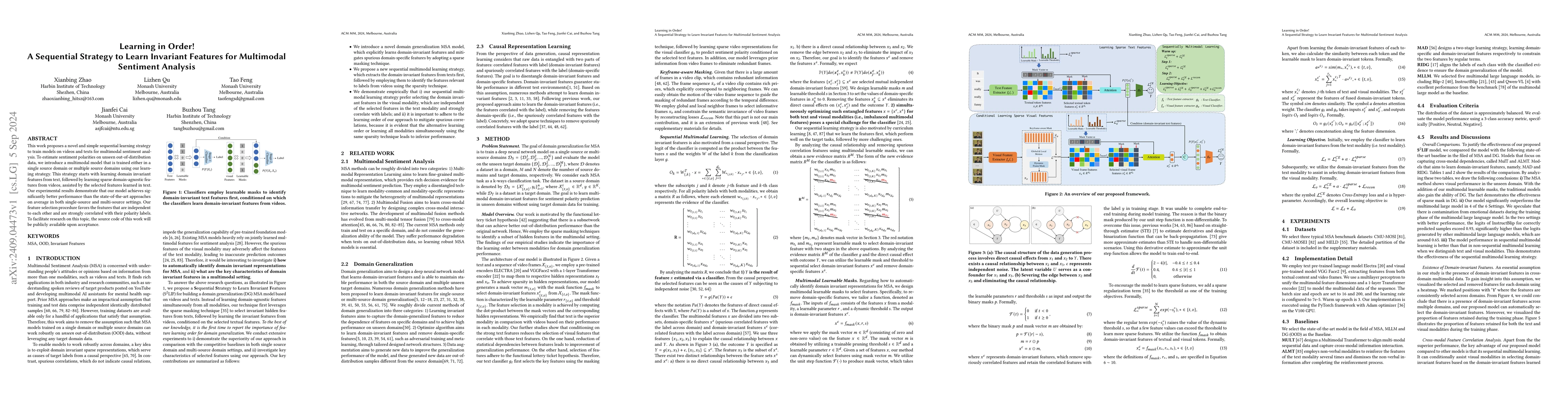 Thumbnail for Learning in Order! A Sequential Strategy to Learn Invariant Features for
  Multimodal Sentiment Analysis