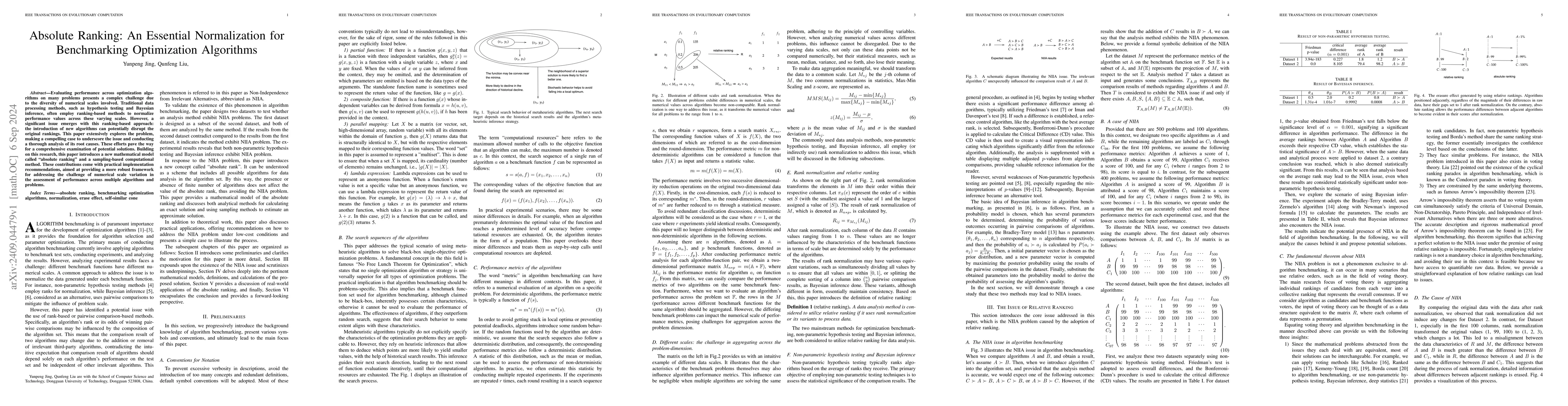 Thumbnail for Absolute Ranking: An Essential Normalization for Benchmarking
  Optimization Algorithms