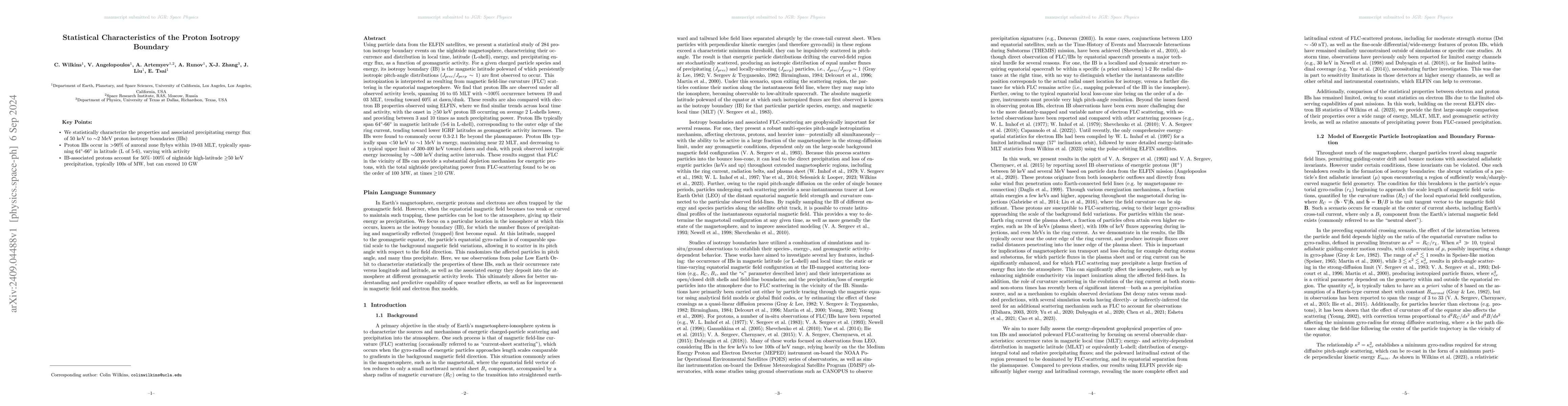Thumbnail for Statistical Characteristics of the Proton Isotropy Boundary