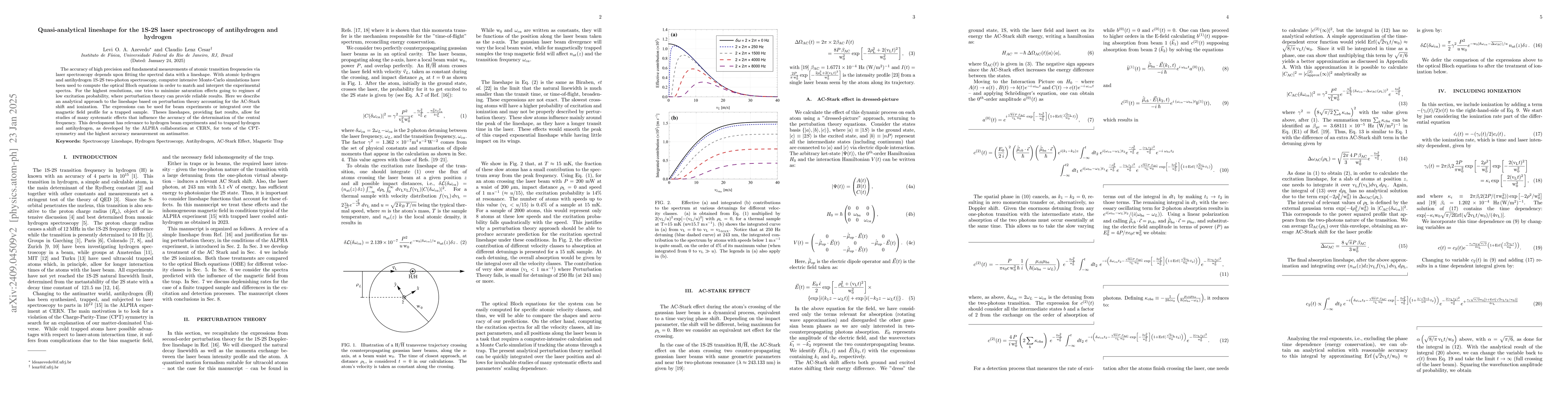 Thumbnail for Quasi-analytical lineshape for the 1S-2S laser spectroscopy of
  antihydrogen and hydrogen