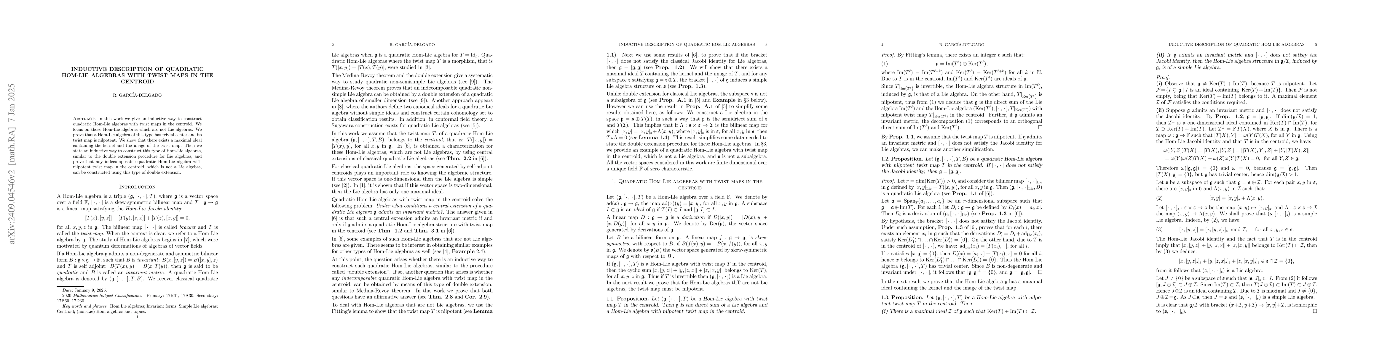 Thumbnail for Inductive description of quadratic Hom-Lie algebras with twist maps in
  the centroid