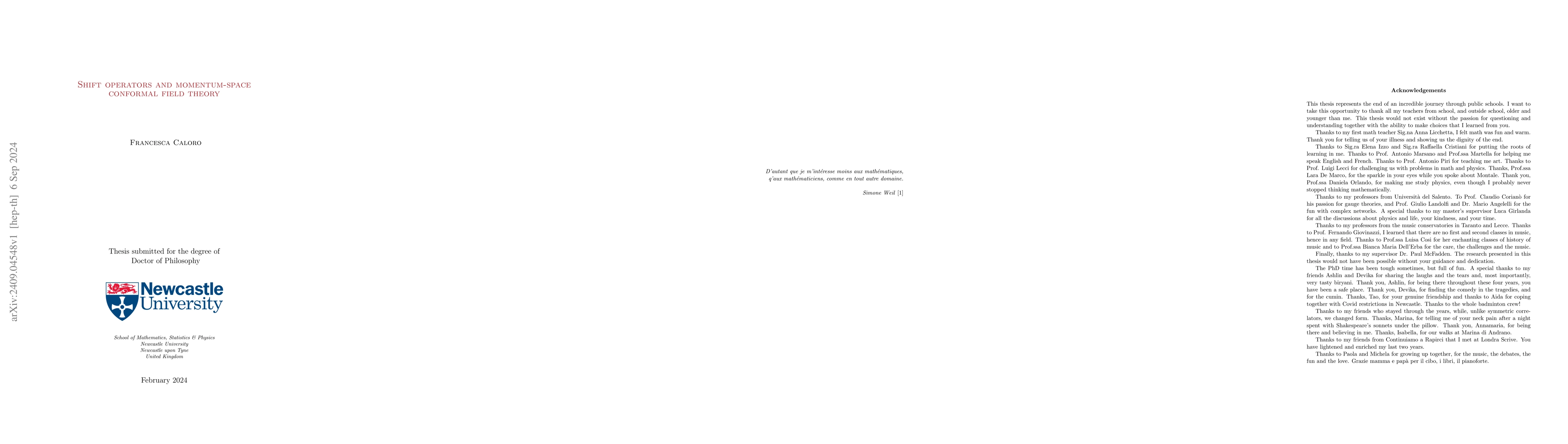 Thumbnail for Shift operators and momentum-space conformal field theory