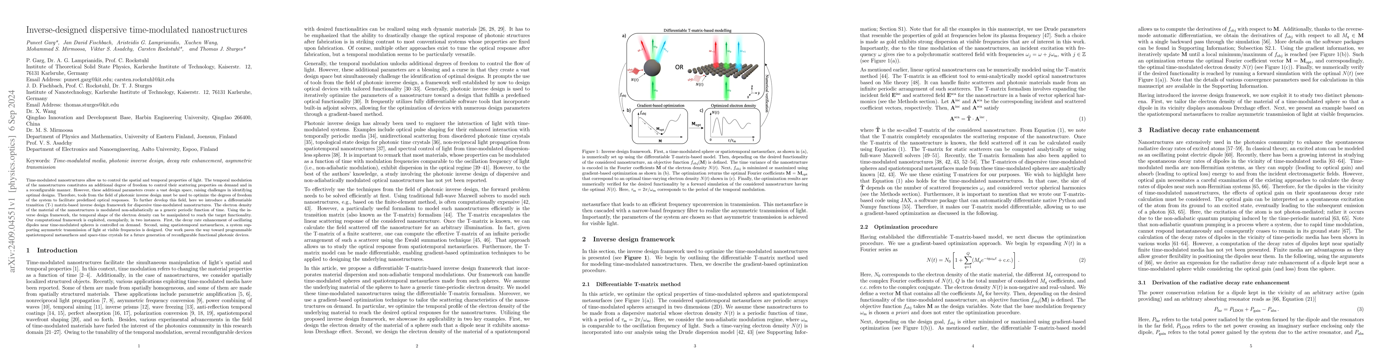 Thumbnail for Inverse-designed dispersive time-modulated nanostructures