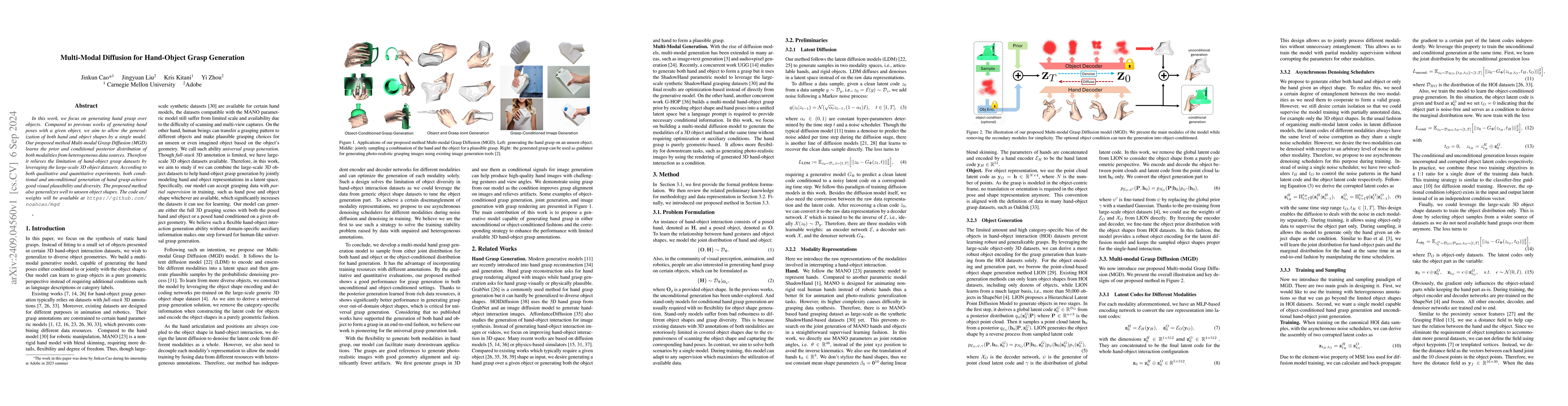 Thumbnail for Multi-Modal Diffusion for Hand-Object Grasp Generation