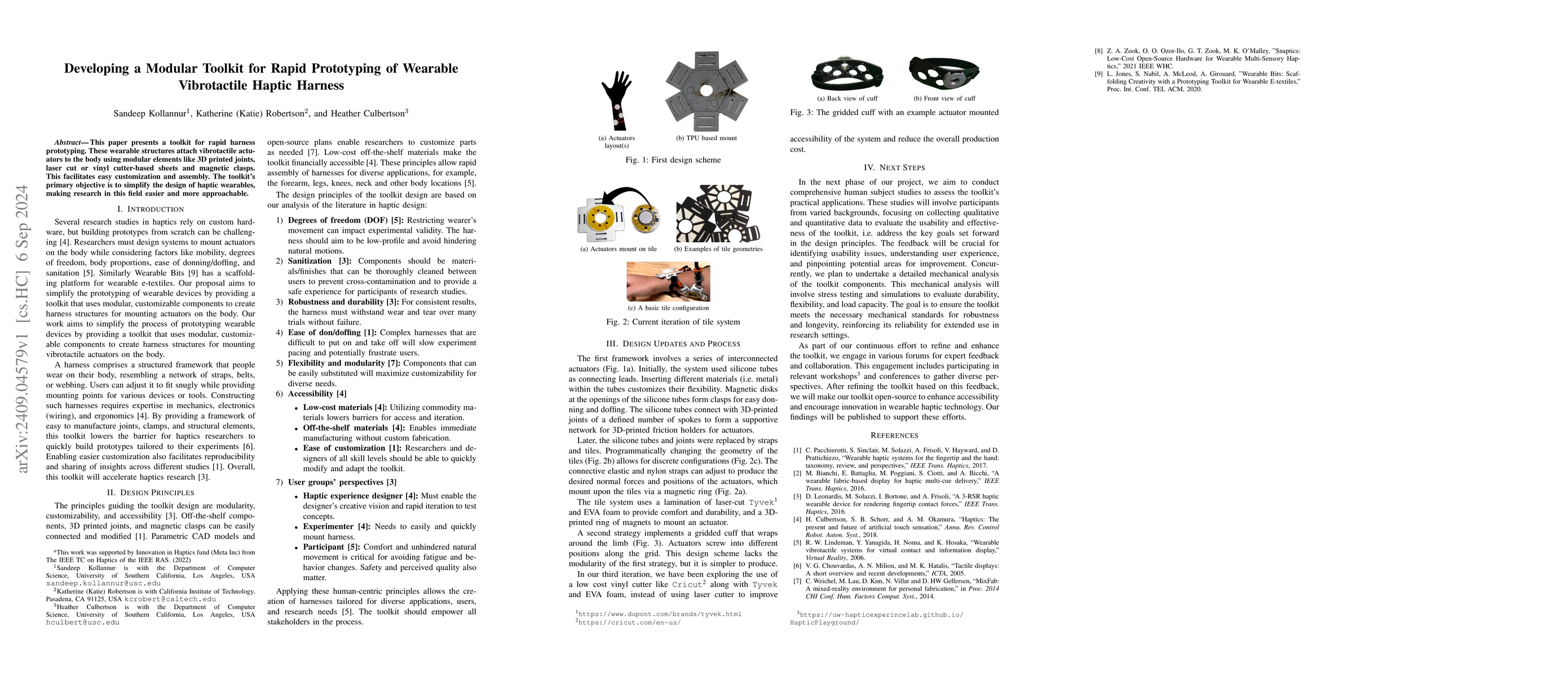 Thumbnail for Developing a Modular Toolkit for Rapid Prototyping of Wearable
  Vibrotactile Haptic Harness