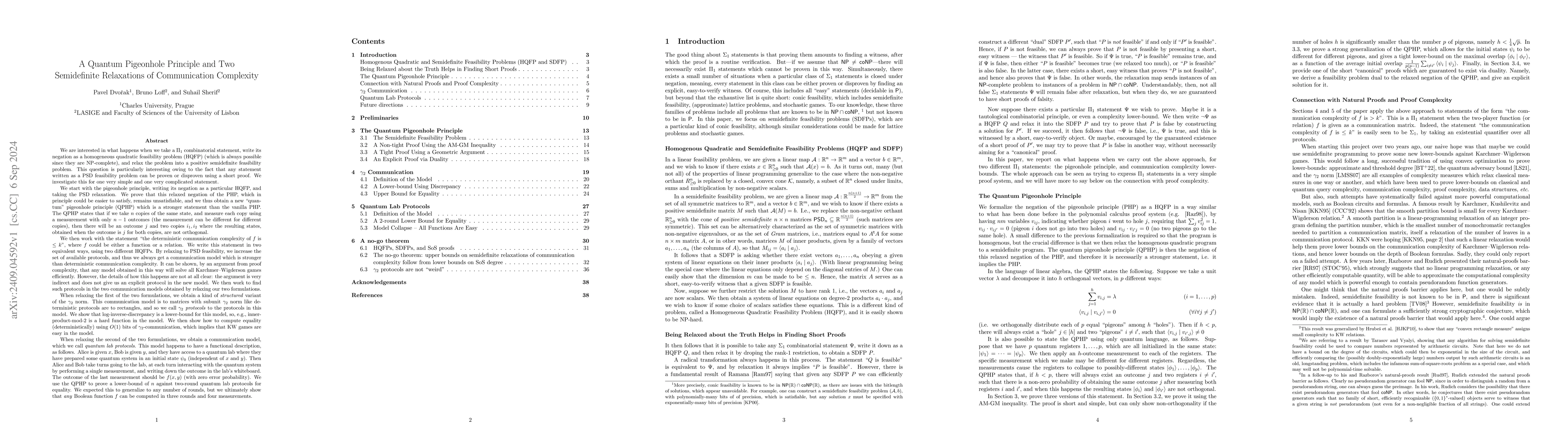 Thumbnail for A Quantum Pigeonhole Principle and Two Semidefinite Relaxations of
  Communication Complexity
