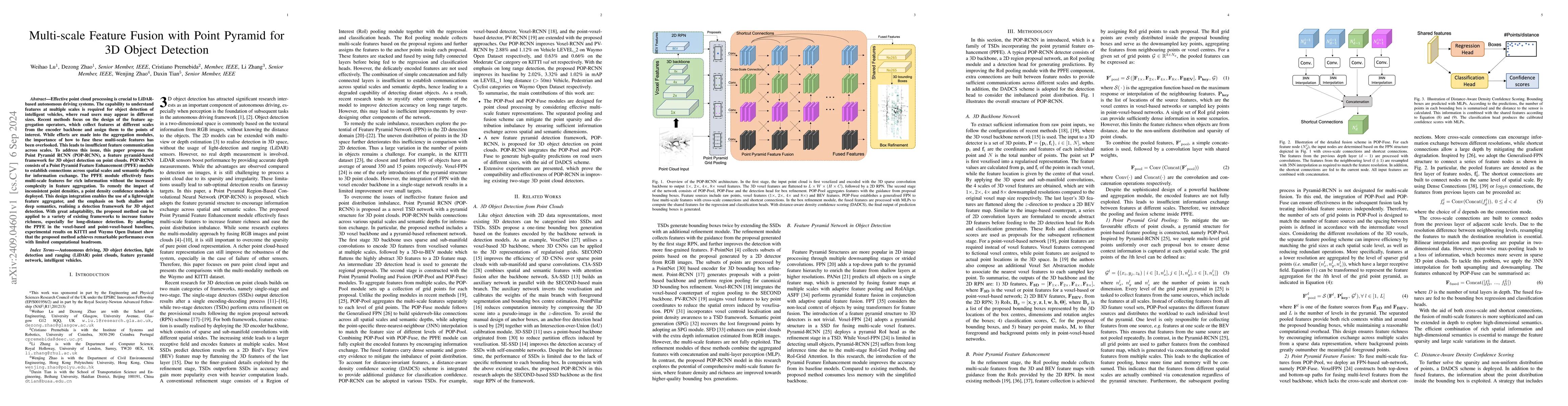 Thumbnail for Multi-scale Feature Fusion with Point Pyramid for 3D Object Detection