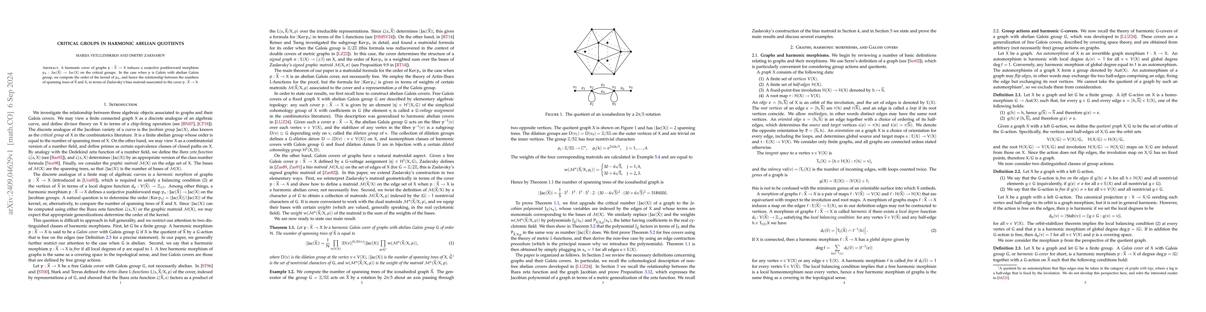 Thumbnail for Critical groups in harmonic abelian quotients