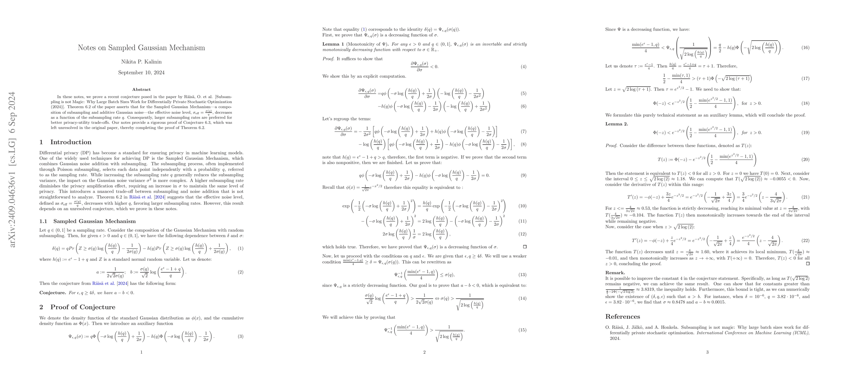 Thumbnail for Notes on Sampled Gaussian Mechanism
