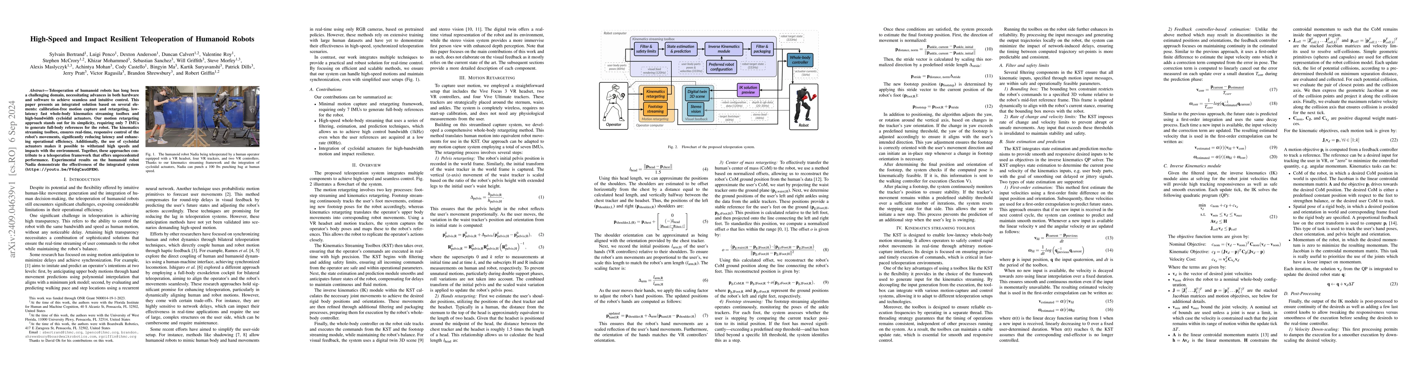 Thumbnail for High-Speed and Impact Resilient Teleoperation of Humanoid Robots