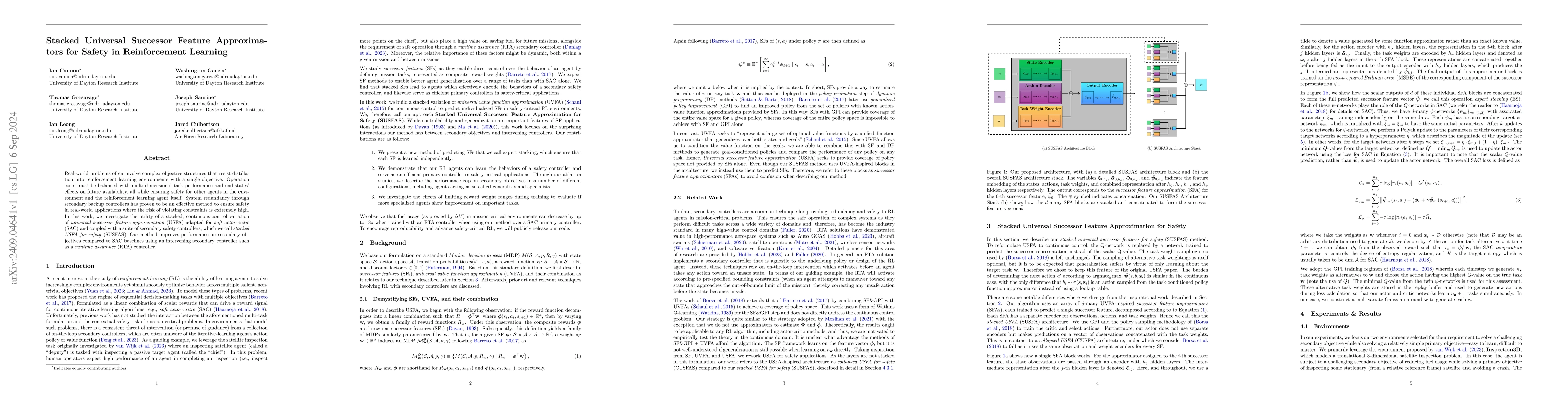Thumbnail for Stacked Universal Successor Feature Approximators for Safety in
  Reinforcement Learning