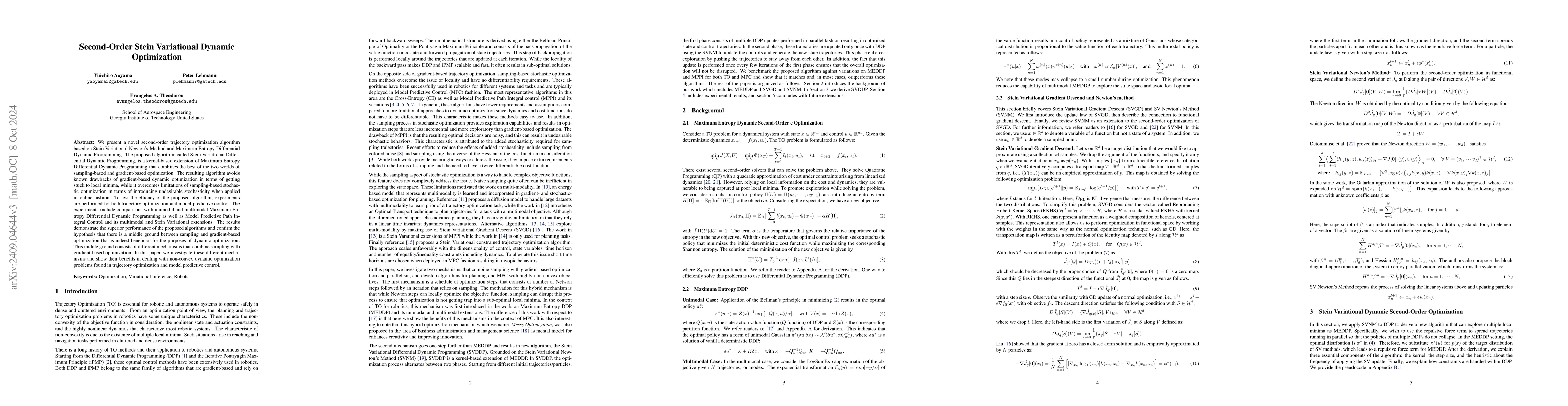 Thumbnail for Second-Order Stein Variational Dynamic Optimization