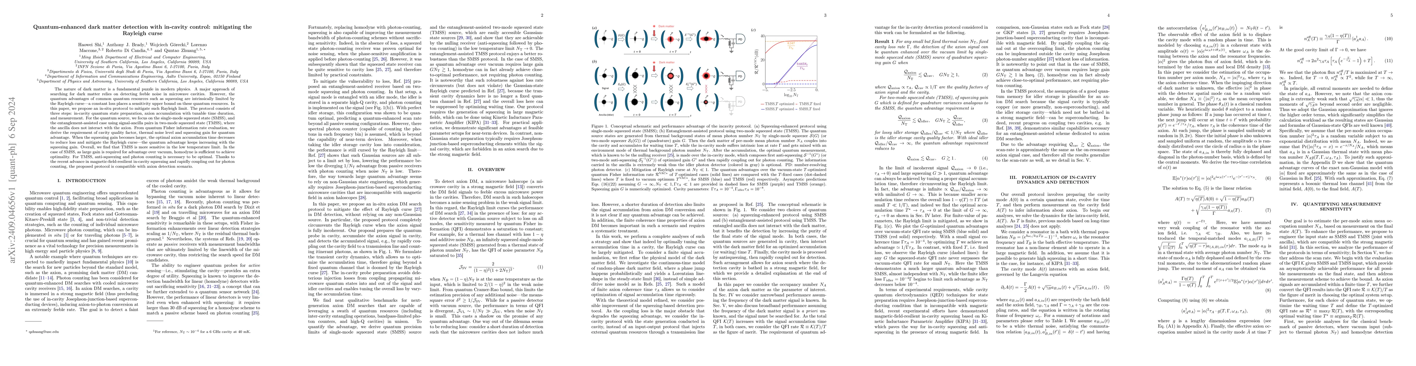 Thumbnail for Quantum-enhanced dark matter detection with in-cavity control:
  mitigating the Rayleigh curse