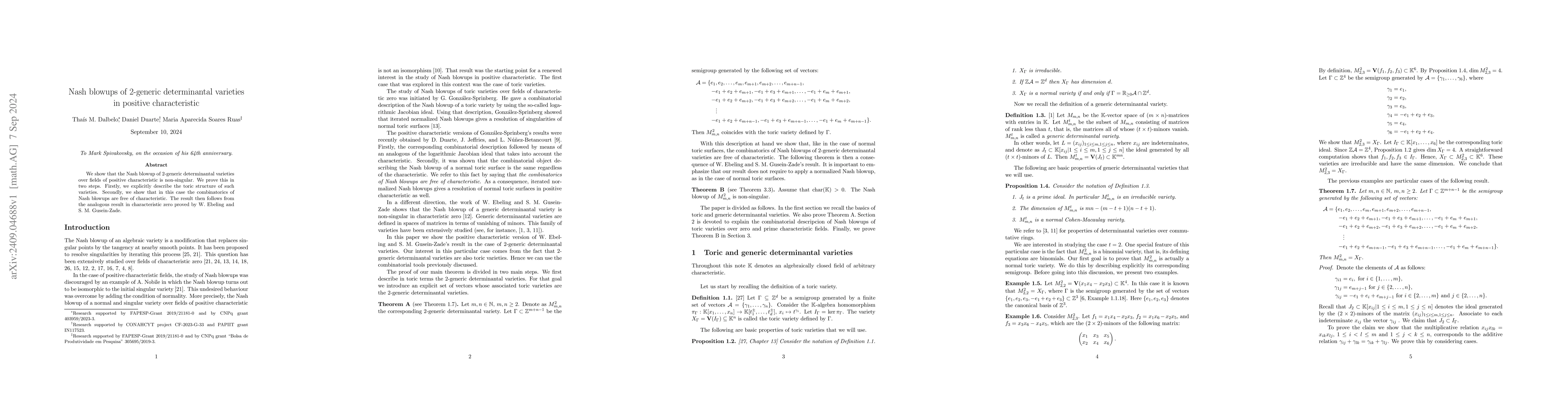 Thumbnail for Nash blowups of 2-generic determinantal varieties in positive
  characteristic