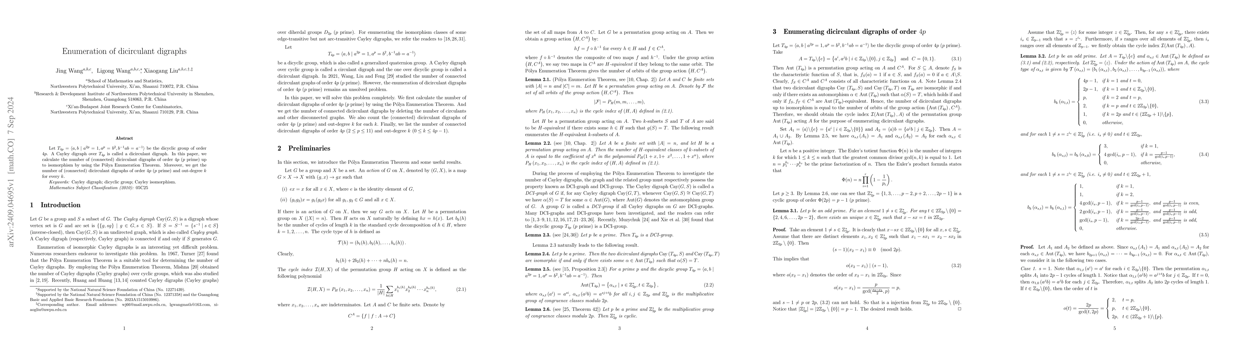 Thumbnail for Enumeration of dicirculant digraphs