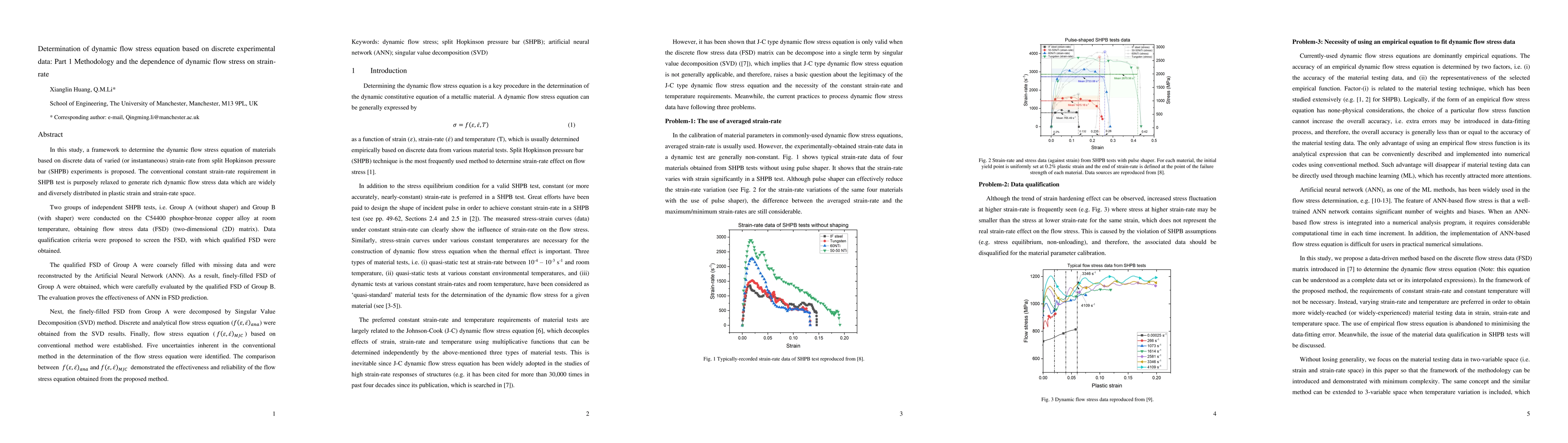 Thumbnail for Determination of dynamic flow stress equation based on discrete
  experimental data: Part 1 Methodology and the dependence of dynamic flow
  stress on strain-rate