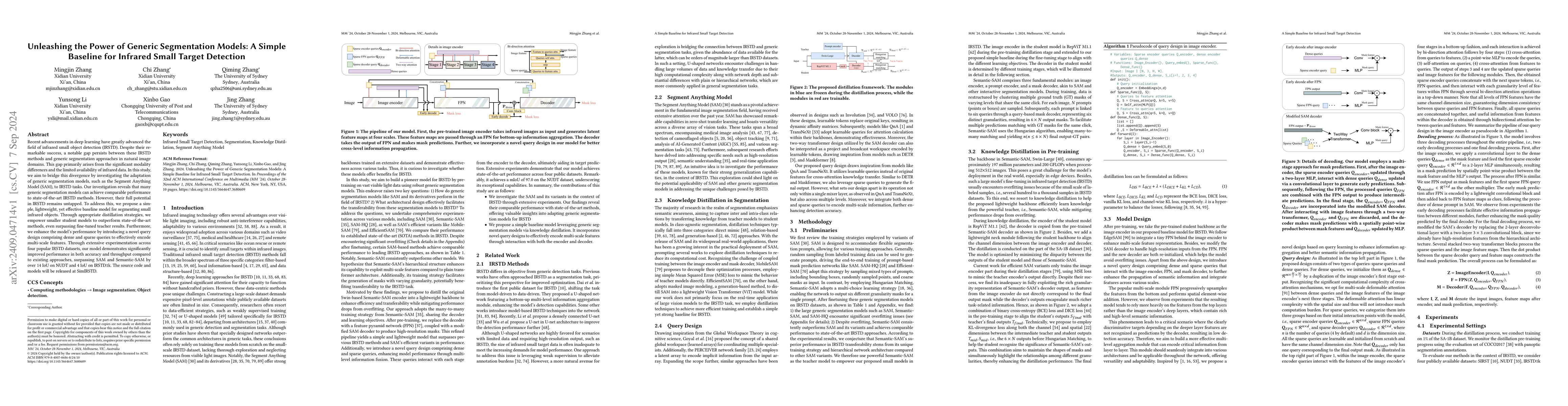 Thumbnail for Unleashing the Power of Generic Segmentation Models: A Simple Baseline
  for Infrared Small Target Detection