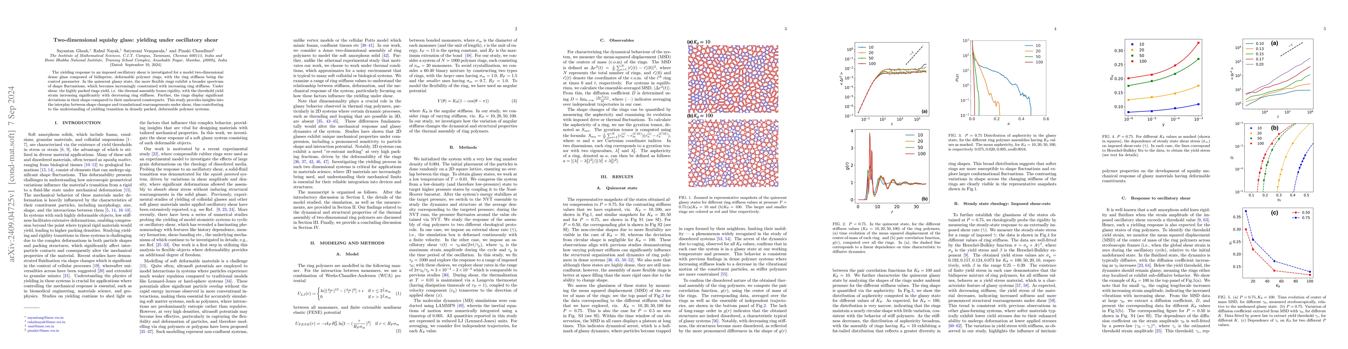 Thumbnail for Two-dimensional squishy glass: yielding under oscillatory shear