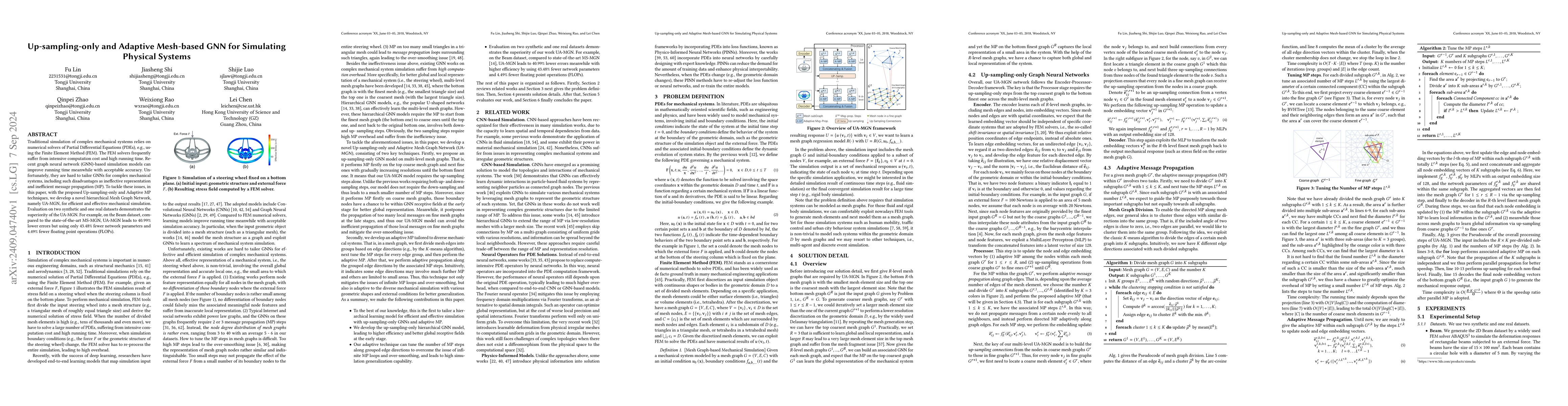 Thumbnail for Up-sampling-only and Adaptive Mesh-based GNN for Simulating Physical
  Systems