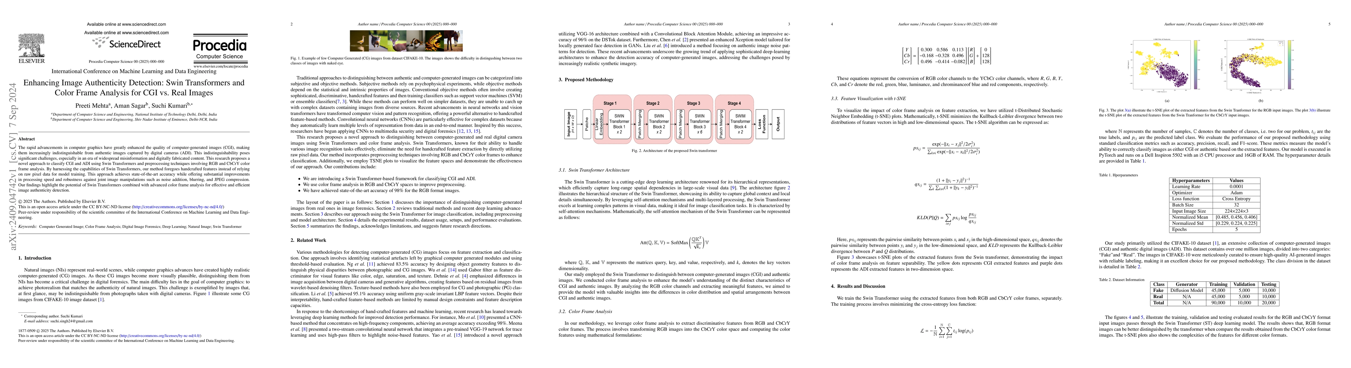 Thumbnail for Enhancing Image Authenticity Detection: Swin Transformers and Color
  Frame Analysis for CGI vs. Real Images