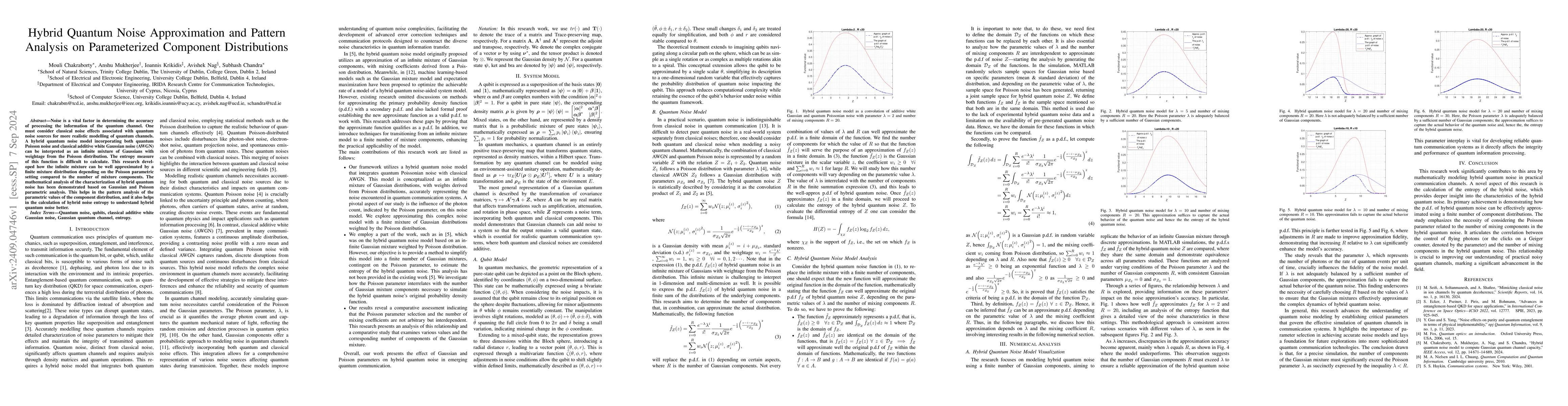 Thumbnail for Hybrid Quantum Noise Approximation and Pattern Analysis on Parameterized
  Component Distributions