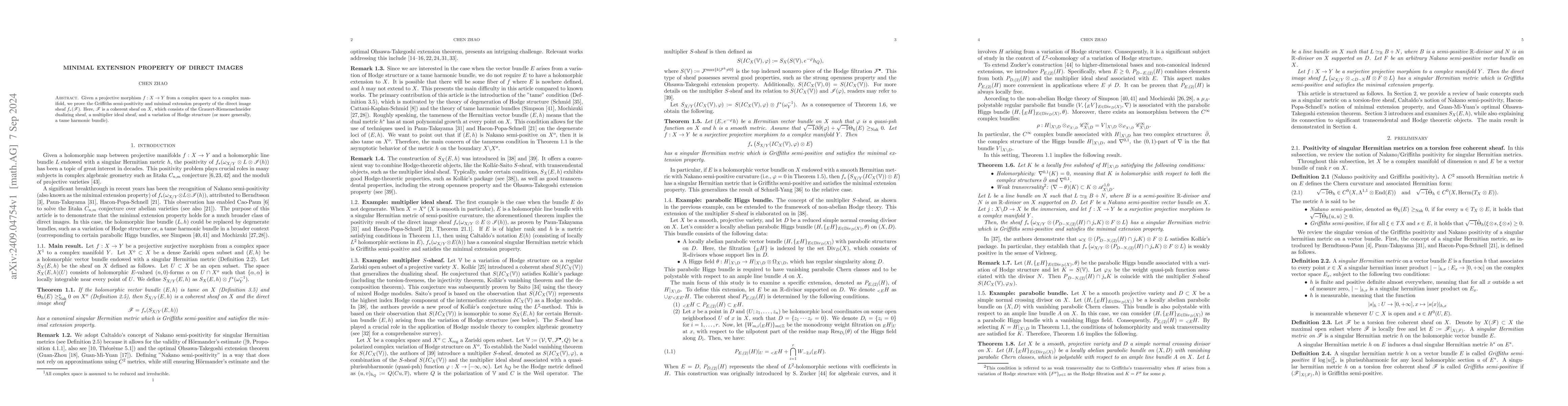 Thumbnail for Minimal extension property of direct images