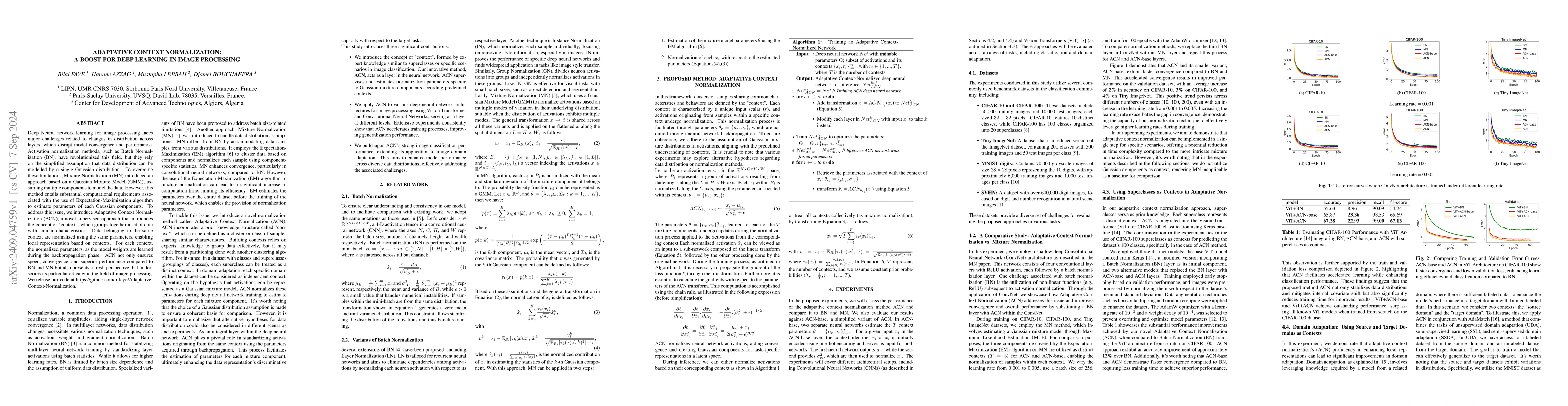 Thumbnail for Adaptative Context Normalization: A Boost for Deep Learning in Image
  Processing