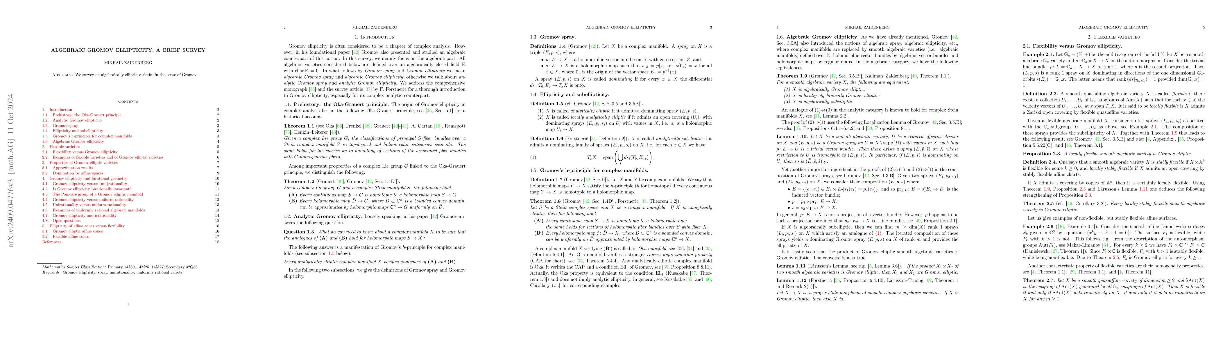 Thumbnail for Algebraic Gromov ellipticity: a brief survey