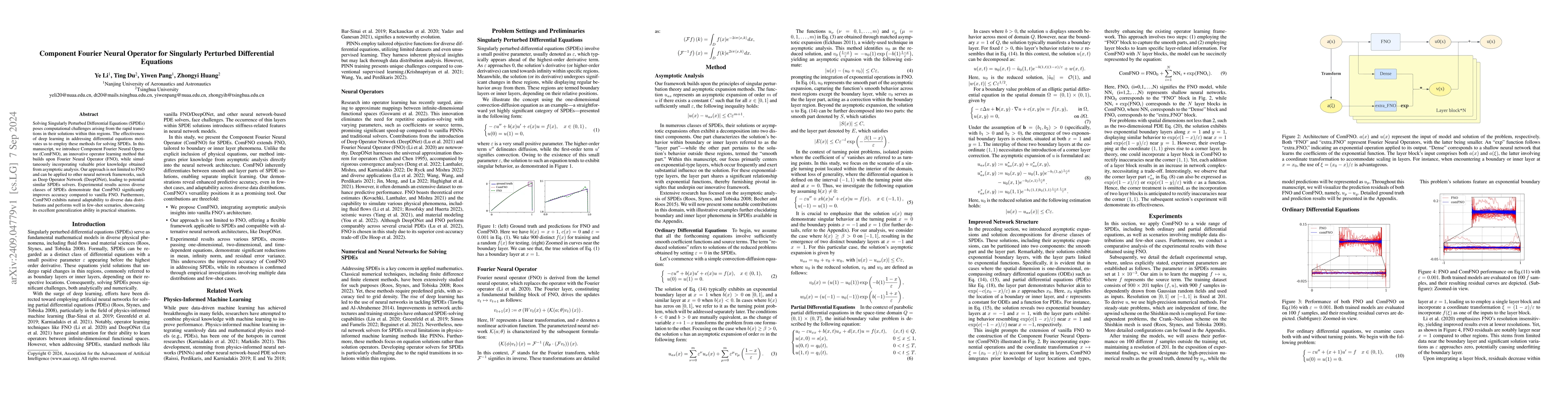 Thumbnail for Component Fourier Neural Operator for Singularly Perturbed Differential
  Equations