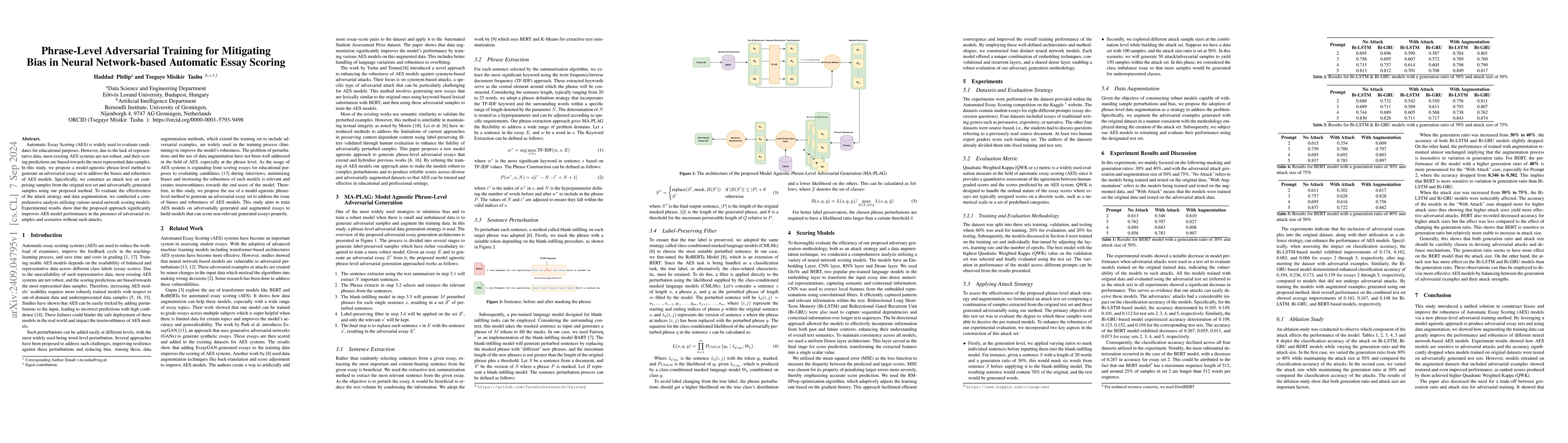 Thumbnail for Phrase-Level Adversarial Training for Mitigating Bias in Neural
  Network-based Automatic Essay Scoring