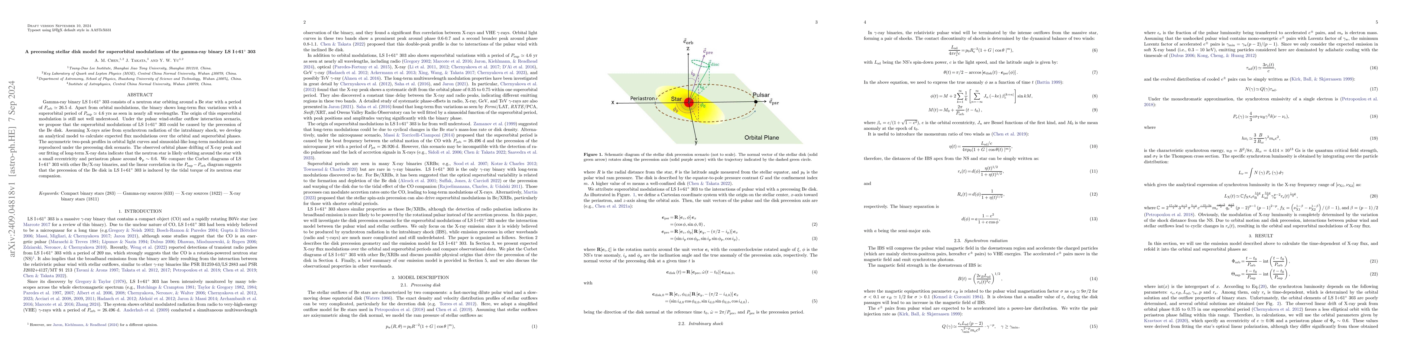 Thumbnail for A precessing stellar disk model for superorbital modulations of the
  gamma-ray binary LS I+61$^{\circ}$ 303