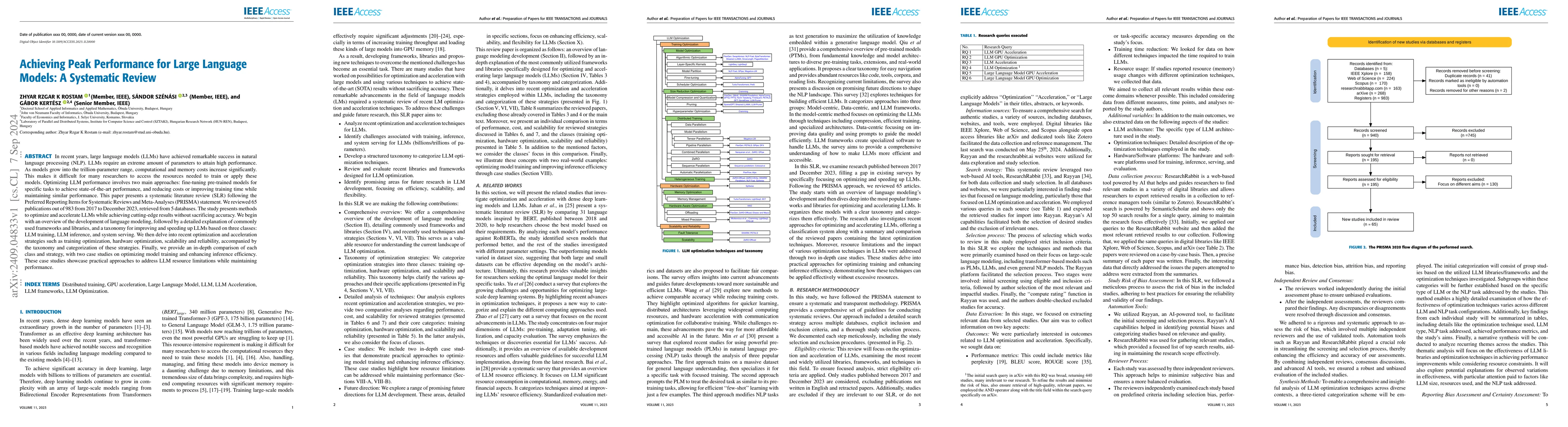 Thumbnail for Achieving Peak Performance for Large Language Models: A Systematic
  Review