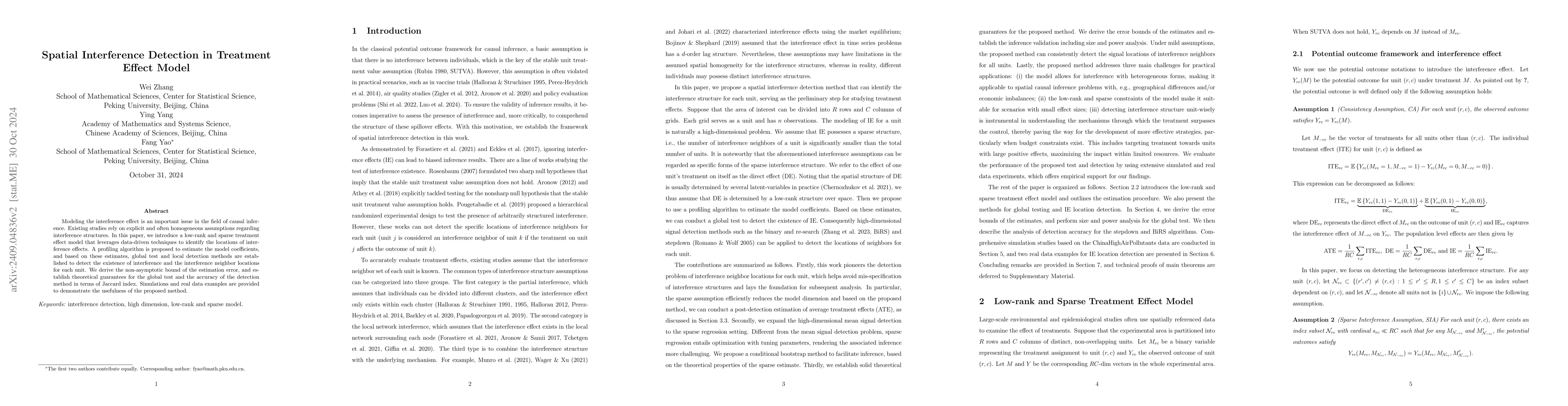 Thumbnail for Spatial Interference Detection in Treatment Effect Model