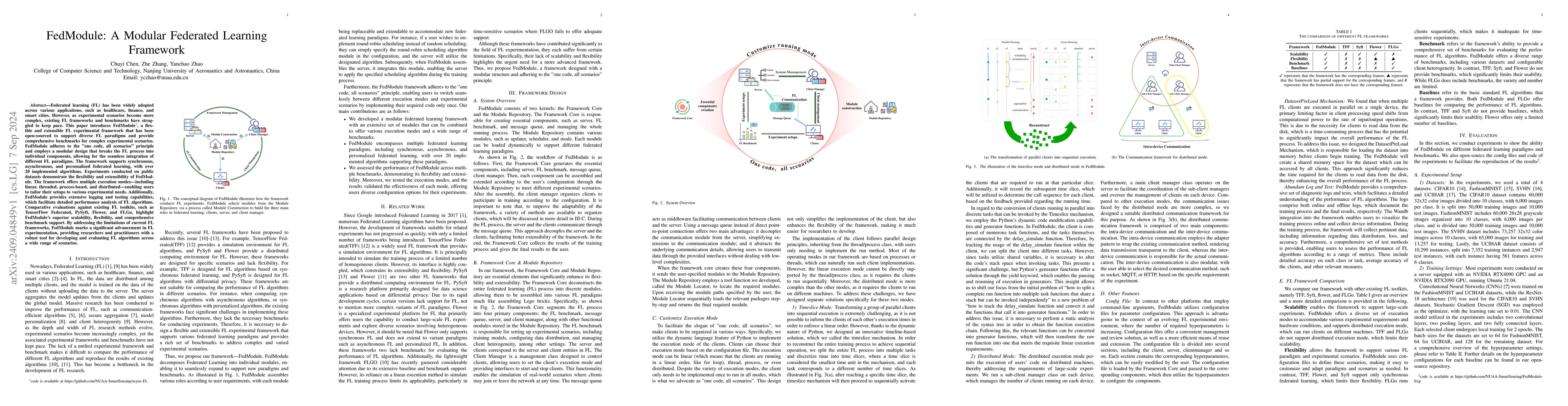 Thumbnail for FedModule: A Modular Federated Learning Framework