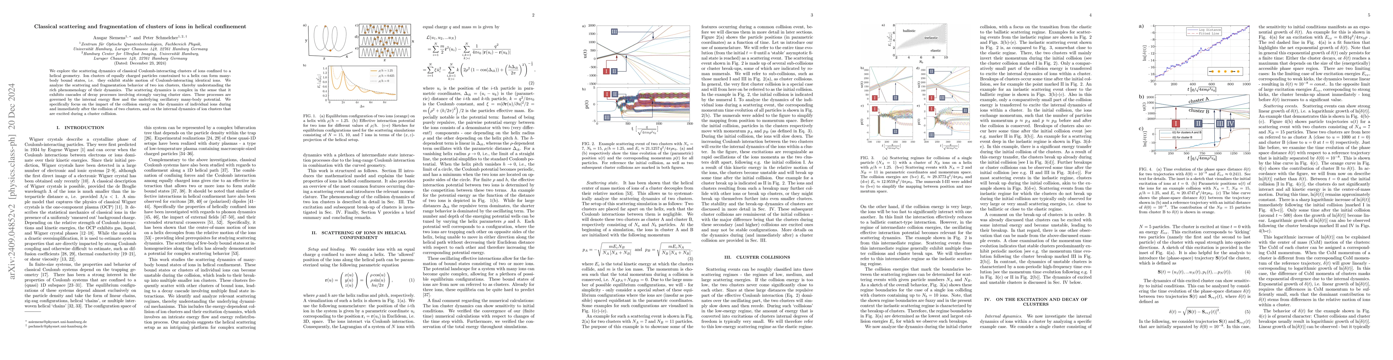 Thumbnail for Classical scattering and fragmentation of clusters of ions in helical
  confinement