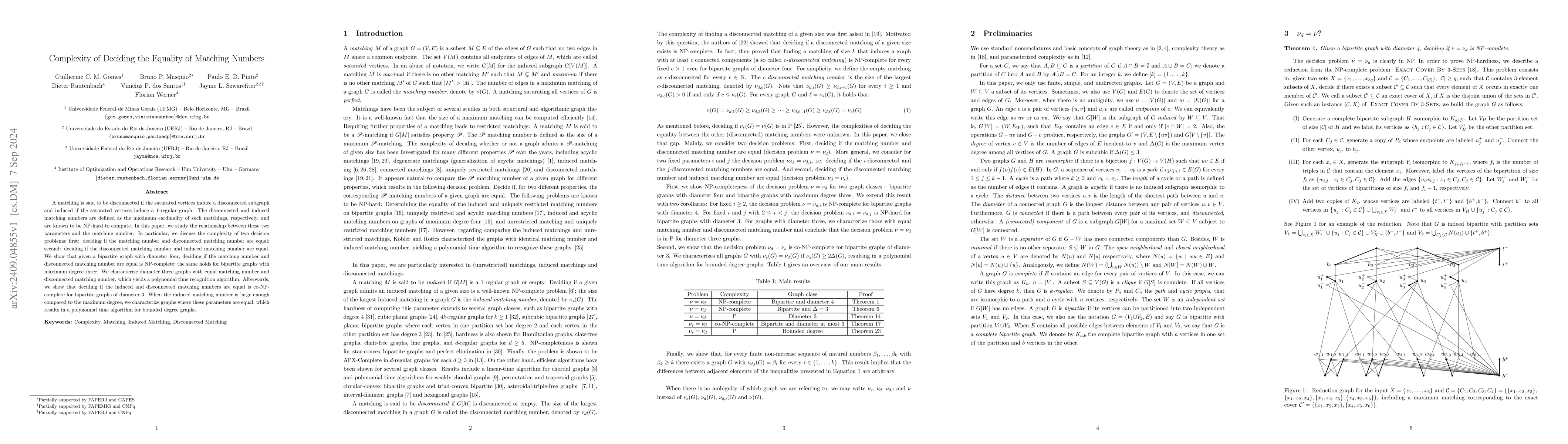 Thumbnail for Complexity of Deciding the Equality of Matching Numbers