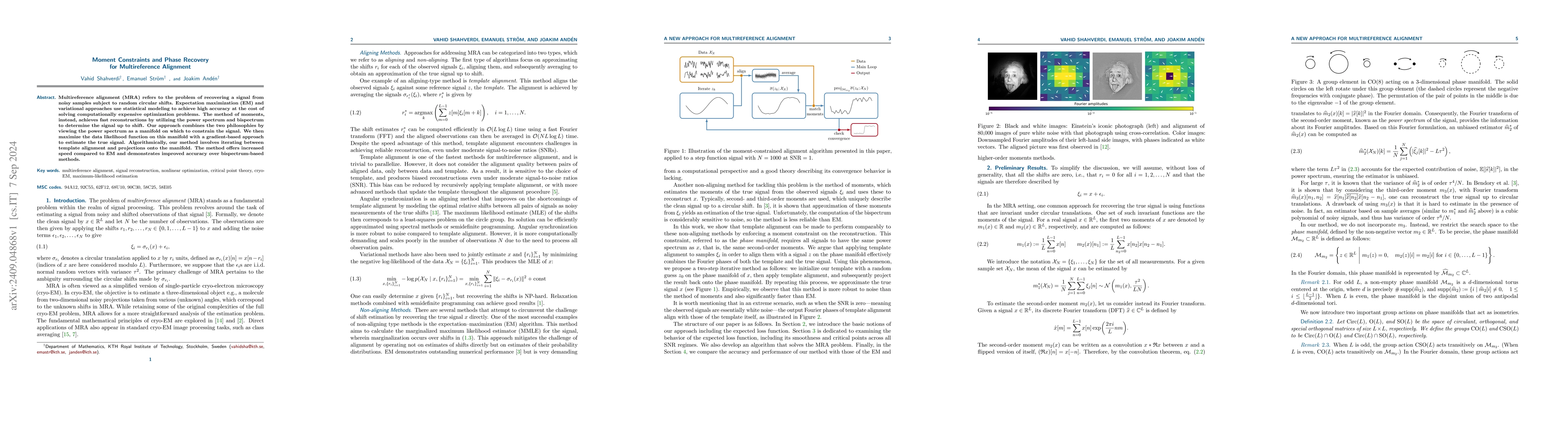 Thumbnail for Moment Constraints and Phase Recovery for Multireference Alignment