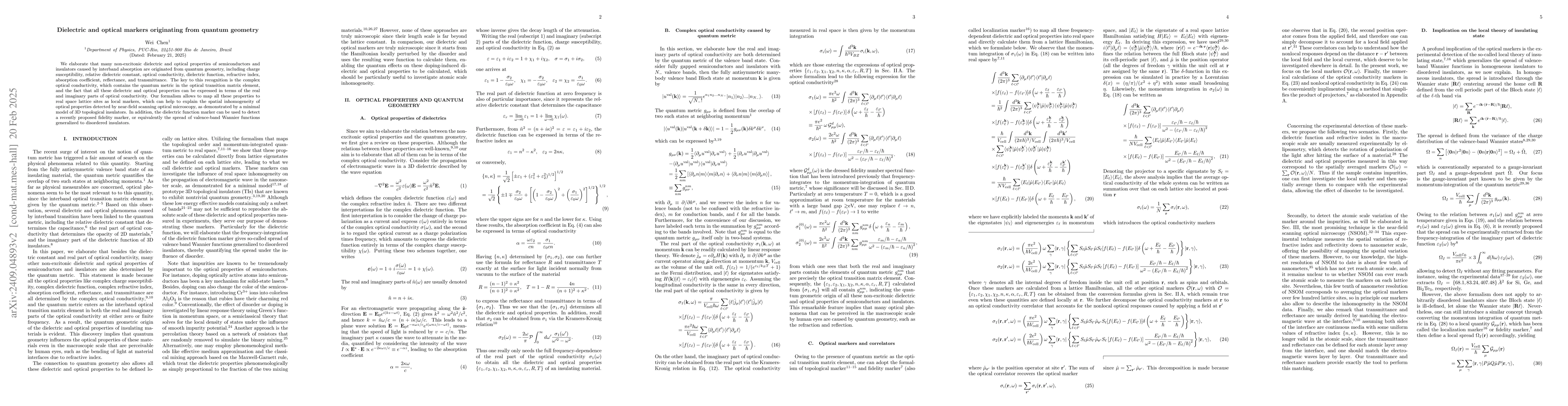 Thumbnail for Dielectric and optical markers originated from quantum geometry